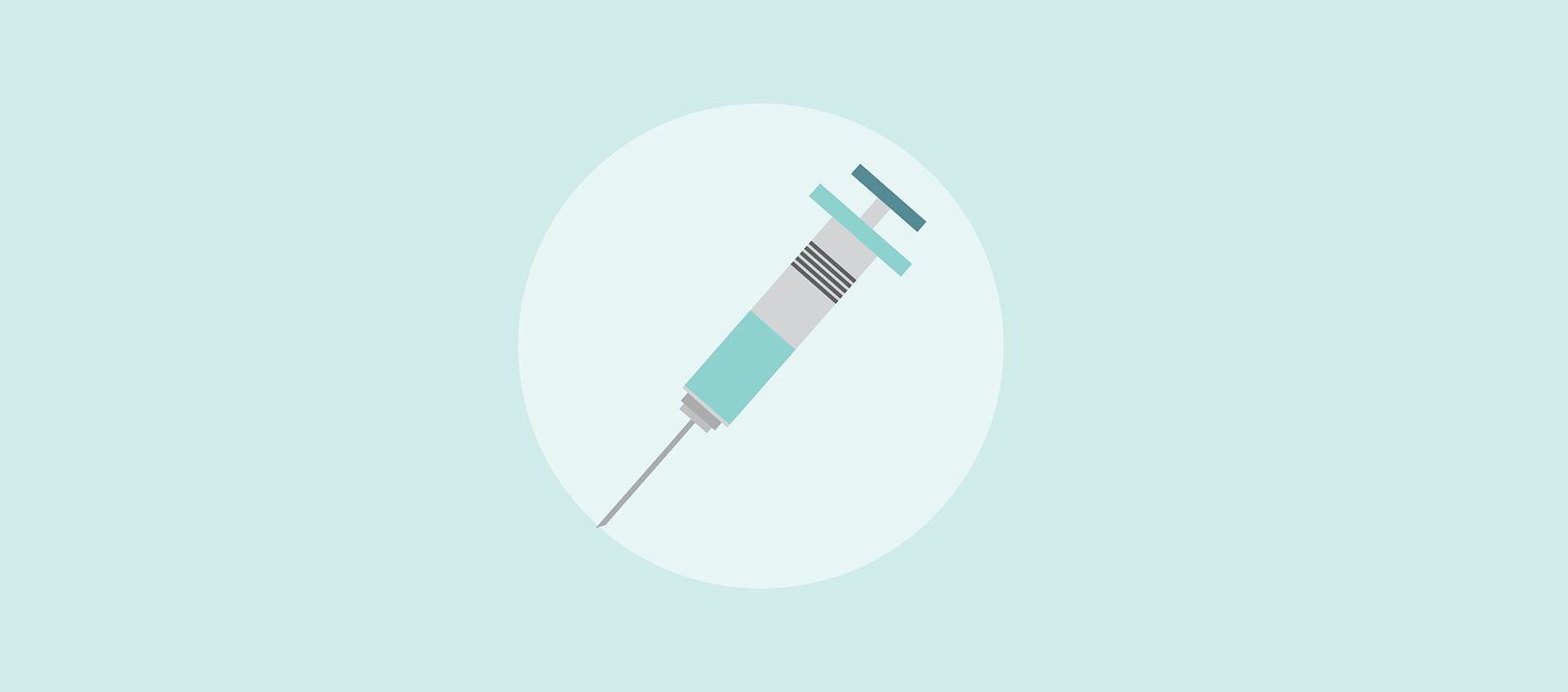 Grafik: Spritze auf türkisem Hintergrund, Credit: ProSmile, Pixabay Grafik: Spritze auf türkisem Hintergrund, Credit: ProSmile, Pixabay