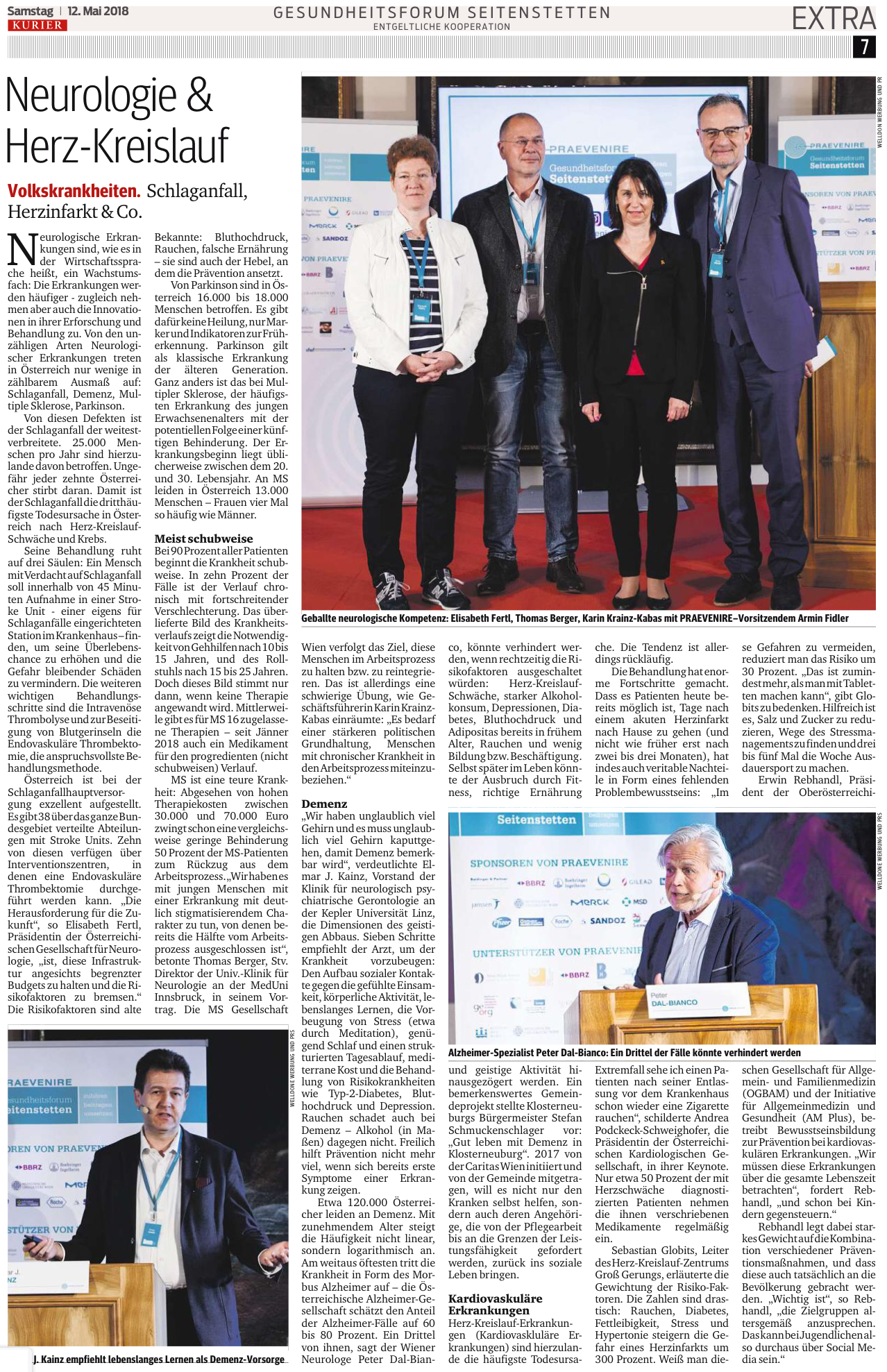 Kurier vom 12. Mai 2018 Copyright: Kurier vom 12. Mai 2018