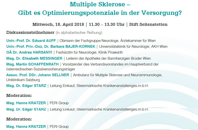 11. Gipfelgespräch im Stift Seitenstetten im Rahmen des 3. PRAEVENIRE Gesundheitsforums, Diskussionsteilnehmer in alphabetischer Reihung