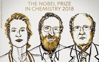 Chemie-Nobelpreisträger 2018: Frances H. Arnold, George P. Smith , Sir Gregory P. Winter, MLA style: The Nobel Prize in Chemistry 2018. NobelPrize.org. Nobel Media AB 2018. Fri. 5 Oct 2018
