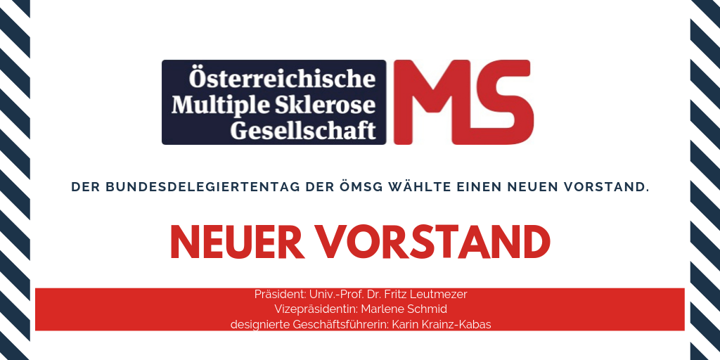 Der Bundesdelegiertentag der Österreichischen Multiple Sklerose Gesellschaft wählte am 4. Oktober 2019 einen neuen Vorstand.