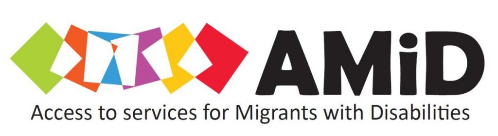 Logo AMiD (Access to services for Migrants with Disabilities) 