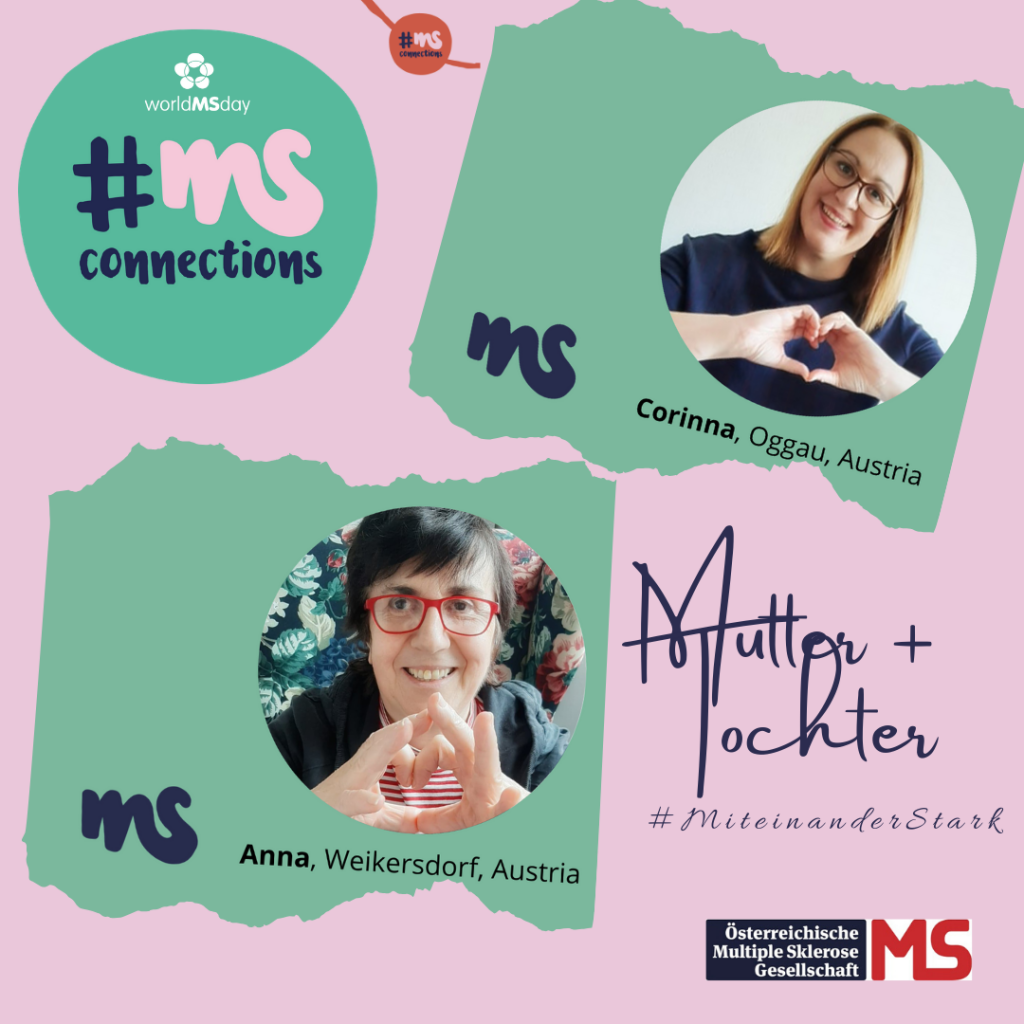 Mutter und Tochter engagieren sich für den Welt-MS-Tag am 30. Mai: #MiteinanderStark. Gemeinsam stärker als Multiple Sklerose.