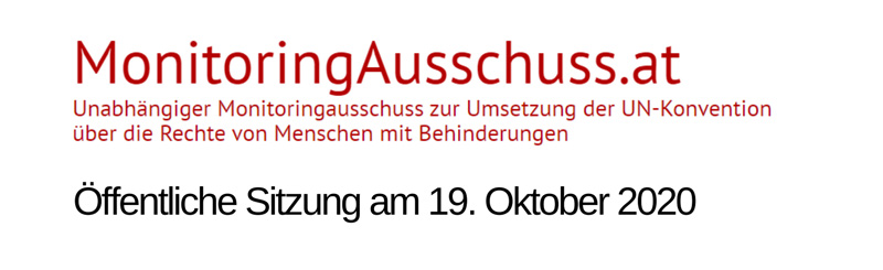 Text: MonitoringAusschuss.at. Öffentliche Sitzung am 19. Oktober 2020