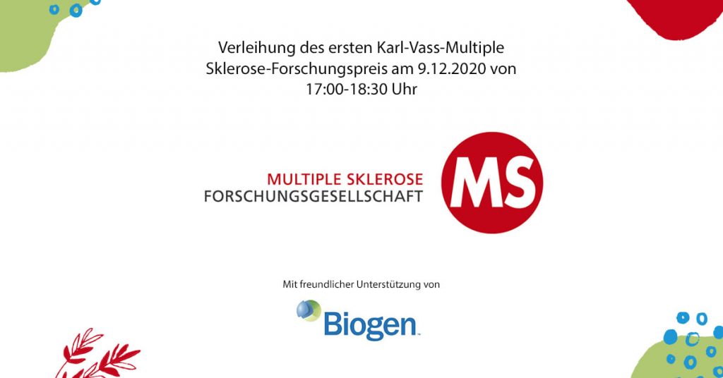 Der Karl-Vass-Multiple Sklerose-Forschungspreis wird am 9. Dezember 2020 an den Preisträger Dr. Gabriel Bsteh übergeben.