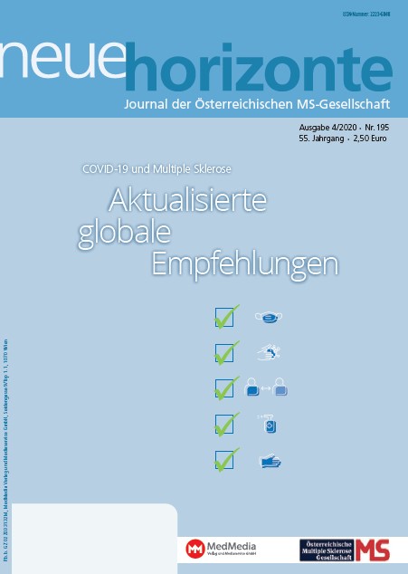 Neue Horizonte 4/2020, Journal der Österreichischen Multiple Sklerose Gesellschaft