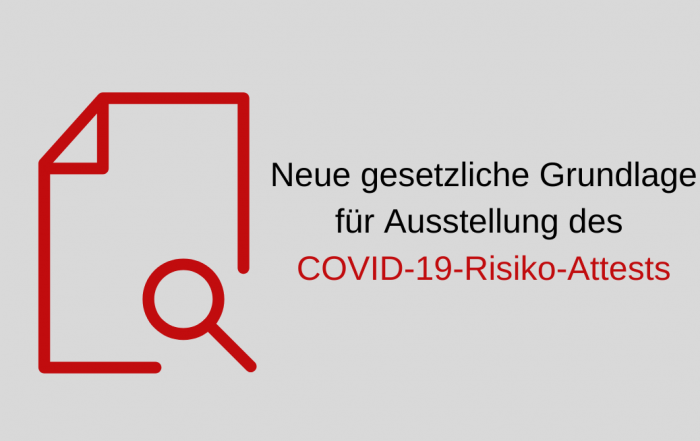 Neue gesetzliche Grundlage für Ausstellung eines COVID-19-Risikoattests