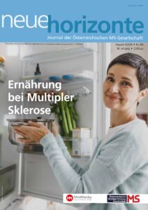 Neue Horizonte 4/2024, Nr. 207, Journal der Österreichischen MS-Gesellschaft, Medieninhaber und Herausgeber: Österreichische MS-Gesellschaft. Für den Inhalt verantwortlich: Österreichische Multiple-Sklerose-Gesellschaft, 1097 Wien, Postfach 19, Tel.: 0664 368 60 01